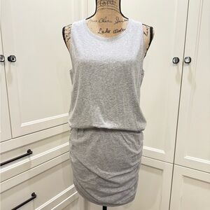 CAbi Everyday Rouched Jersey Knit Tank Dress Heathered Gray 5267 Size Medium NWT